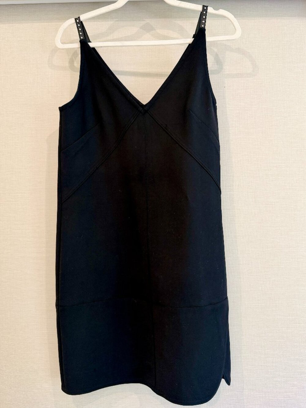 Helmut Lang Black Mini Dress | Studded Straps | Size 4
